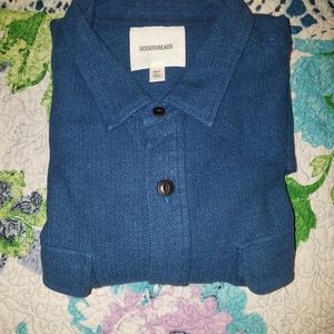 Goodthreads Men's Long Sleeve Blue Shirt, Size XXLT